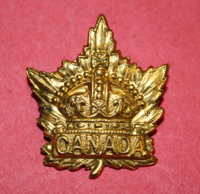 CEF General Service Canada Collar  - Gilt sweetheart badge