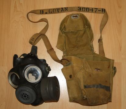 WW2 Canadian Light Respirator 1943 with carrier and strap