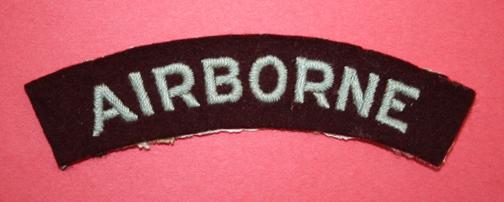 WW2 British Airborne Shoulder Title - Curved type