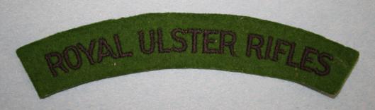 WW2 Royal Ulster Rifles Shoulder Title