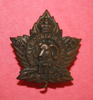 172 Battalion Rocky Mountain Rangers Collar Badge