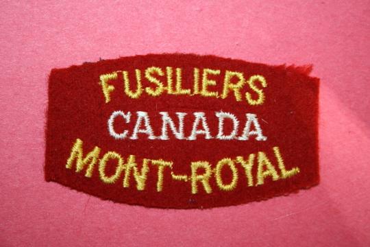 WW2 Fusiliers Mount Royal Shoulder Title