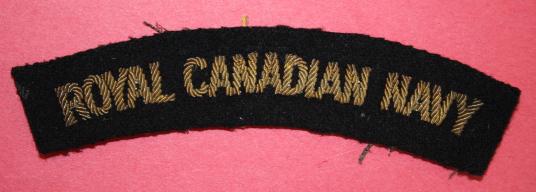 WW2 Royal Canadian Navy Bullion Shoulder Title