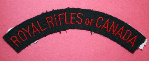 WW2 Royal Rifles of Canada Shoulder Title