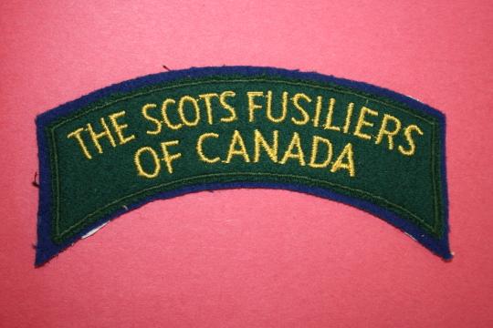 WW2 The Scots Fusiliers of Canada Shoulder Title