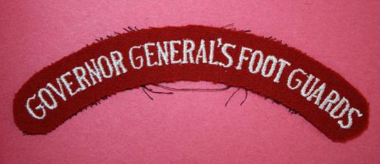 WW2 Governor Generals Foot Guards Shoulder Title