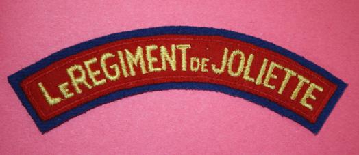 WW2 Le Regiments De Joliette Shoulder Title