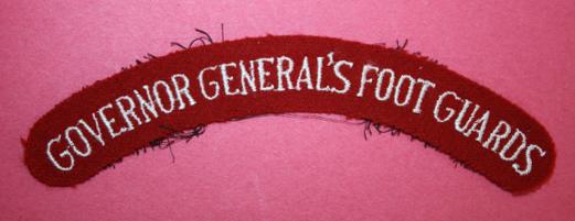 WW2 Governor General's Foot Guards Shoulder Title