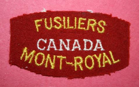 WW2 Fusiliers Mount Royal Shoulder Title