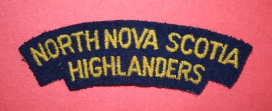 WW2 North Nova Scotia Highlanders Shoulder Title