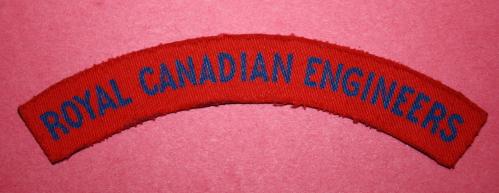 WW2 Royal Canadian Engineers Canvas Shoulder Title