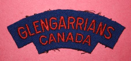 WW2 Glengarrians Canada Shoulder Title