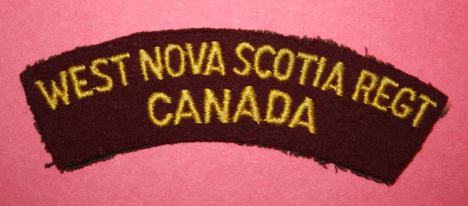 WW2 West Nova Scotia Regiment Shoulder Title