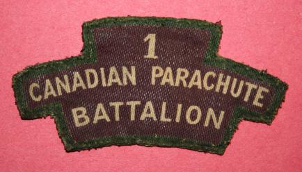 WW2 1 Canadian Parachute Regiment Shoulder Title - Canvas - Veteran obtained and attributed