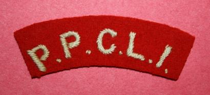 WW2 PPCLI Shoulder Title - English stitching