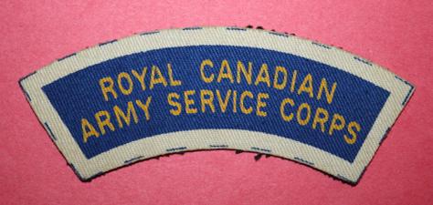 WW2 Royal Canadian Army Service Corps Shoulder Title - Canvas