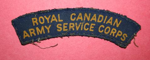 WW2 Royal Canadian Army Service Corps Shoulder Title - Canvas