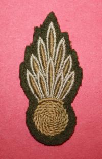 WW2 RCE Flaming Grenade Wool Patch