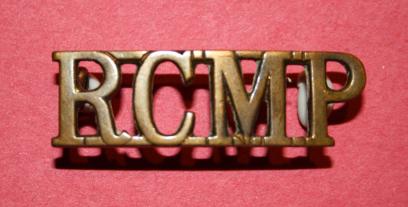 RCMP Brass Shoulder Title - King's Crown Era