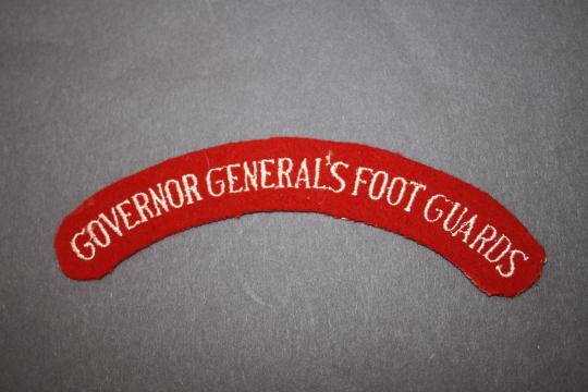 WW2 Governor Generals Foot Guards of Canada Cloth Shoulder Title