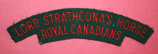 WW2 Lord Strathcona's Horse Royal Canadians Shoulder Title