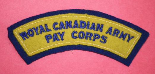 WW2 Royal Canadian Army Pay Corps Shoulder Title