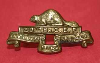 WW2 Irish Fusiliers (The Vancouver Regiment) Collar Badge