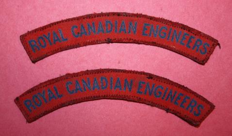 Royal Canadian Engineers Shoulder title pair in Canvas