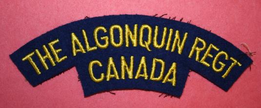 The Algonquin Regiment Cloth Shoulder Title