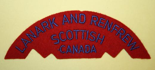 The Lanark and Renfrew Scottish Cloth Shoulder Title