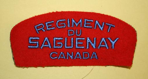 Regiment du Saguenay Cloth Shoulder Title