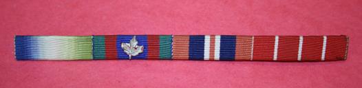 WW2 Ribbon Bar - Atlantic Star, CVSM, War Medal and CD