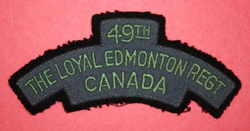 49th Loyal Edmonton Regiment Cloth Shoulder Title