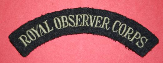 WW2 Royal Observer Corps Cloth Shoudler Title