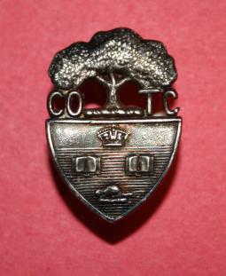 WW1 COTC University of Toronto Officer Collar Badge in Silver