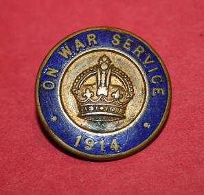 British 1914 On War Service Lapel Pin