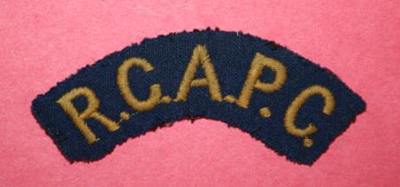 WW2 RCAPC Embroidered Shoulder Title