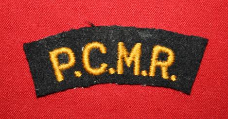 WW2 PCMR Cloth Shoulder Title - Pacific Coast Militia Rangers