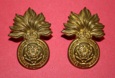 WW2 Canadian Fusiliers Collar Badge Pair