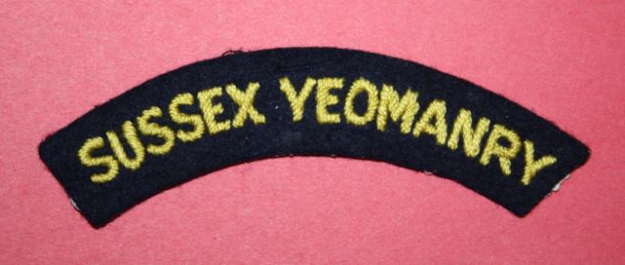 WW2 Sussex Yeomanry Embroidered Shoulder Flash
