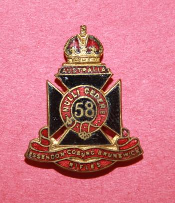 58th Australian Rifles Sweetheart pin