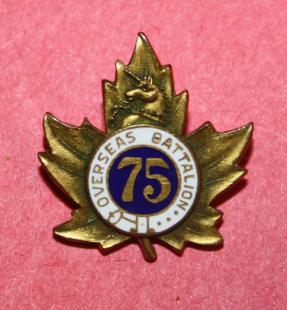 CEF 75th Battalion Sweetheart Pin