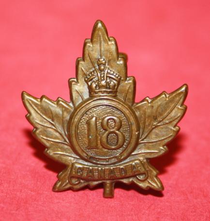 CEF 18th Battalion Collar Badge - Type 2