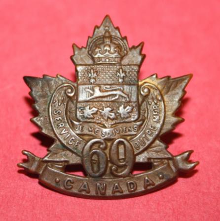 CEF 69th Battalion Collar Badge - RJ Inglis Marked