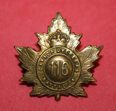 CEF 116th Battalion Collar Badge