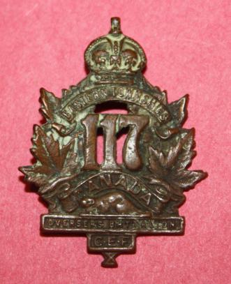 CEF 117th Battalion Collar Badge