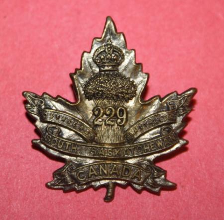 CEF 229th (Saskatchewan) Officer Collar Badge