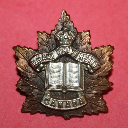 CEF Khaki University Collar Badge