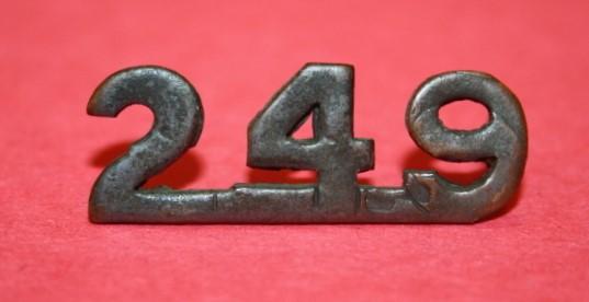 WW1 249th  Batallion (Regina, Saskatchewan) Shoulder Numeral