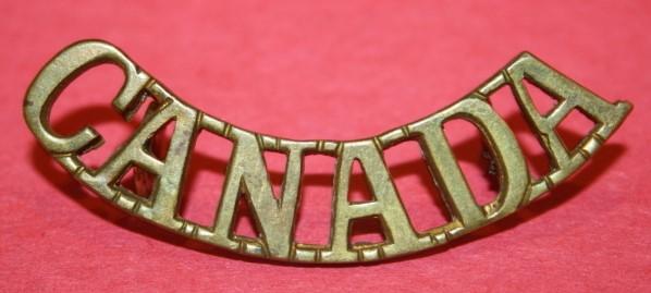 WW1 Canada Shoulder Title- Curved